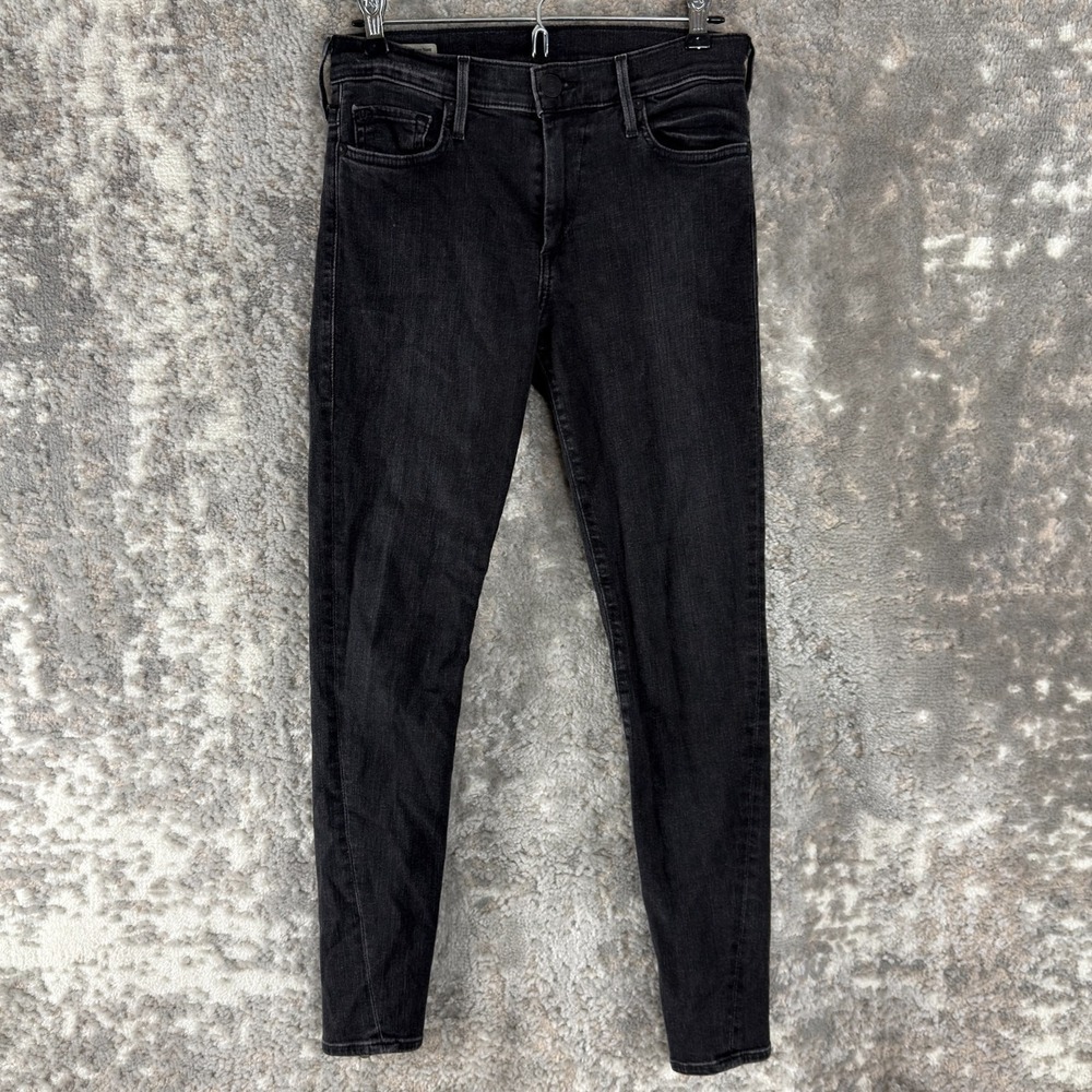 True Religion Size 27 Halle Mid Rise Super Skinny Jeans Black Button Zip Pants